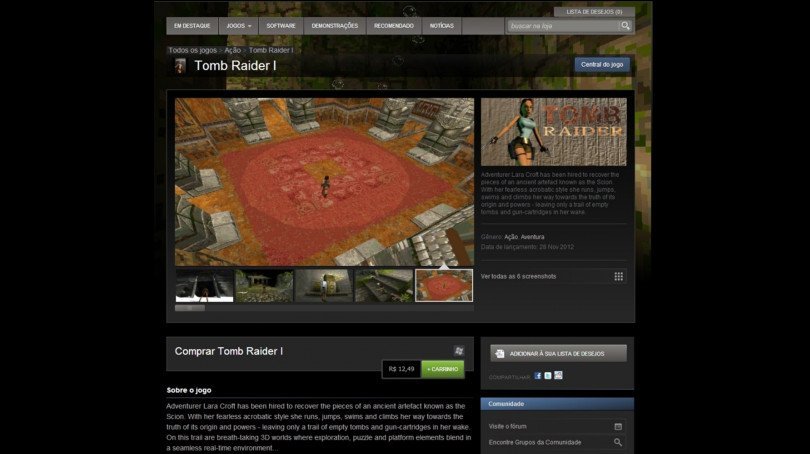 Tomb Raider's clássicos são lançados no Steam!