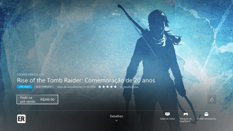 ROTTR em pré-venda por R$ 249,90 no PlayStation 4