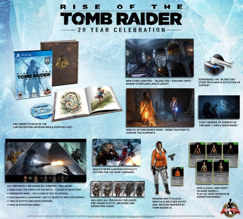 Rise of the Tomb Raider: 20 Year Celebration chega em Outubro! Rise of the Tomb Raider: 20 Year Celebration chega em Outubro!